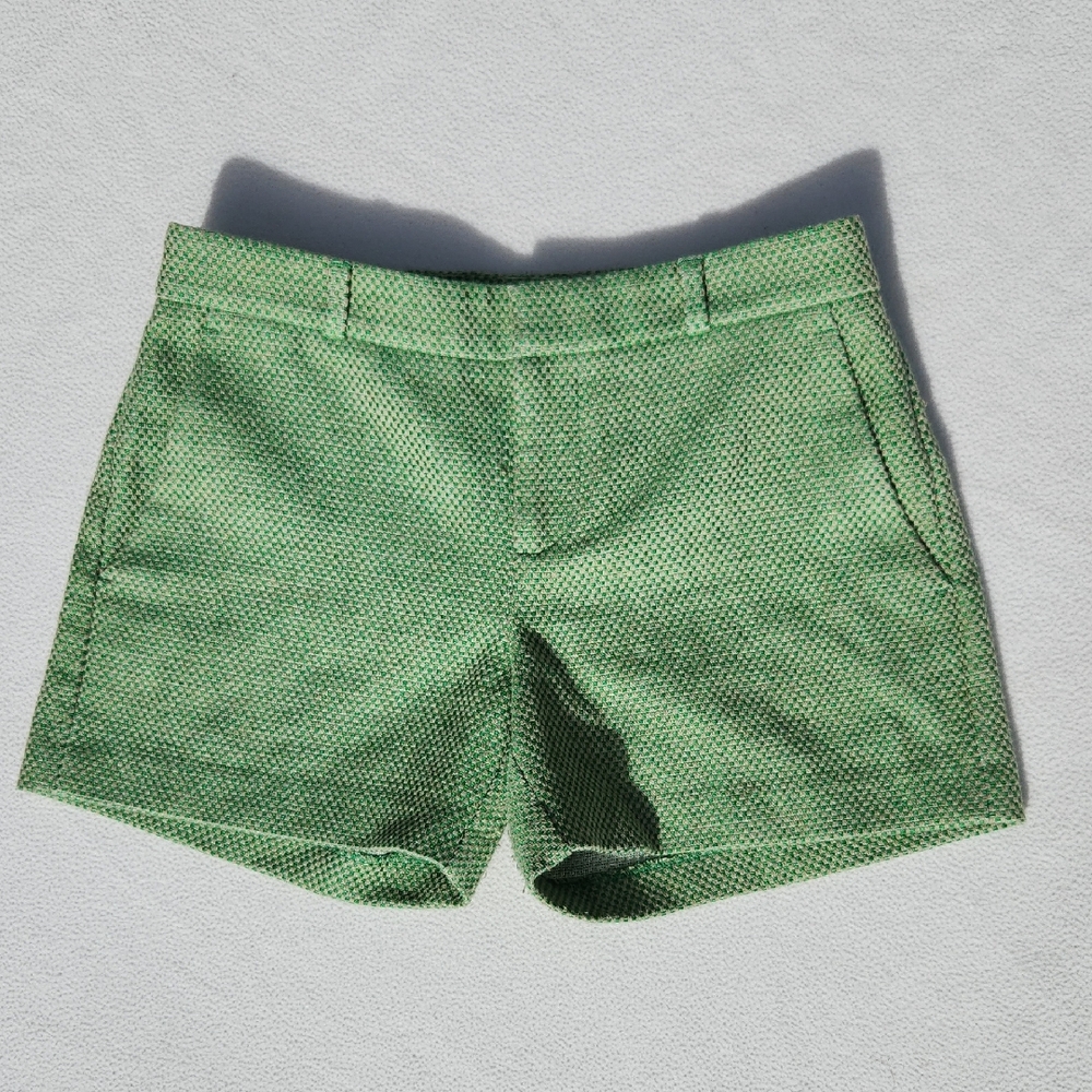 Banana Republic Basketweave Shorts - Green & Tan Sz 00 Petite